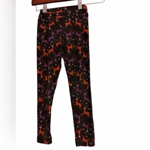 LuLaRoe Kids Leggings with Orange and Purple Reindeer